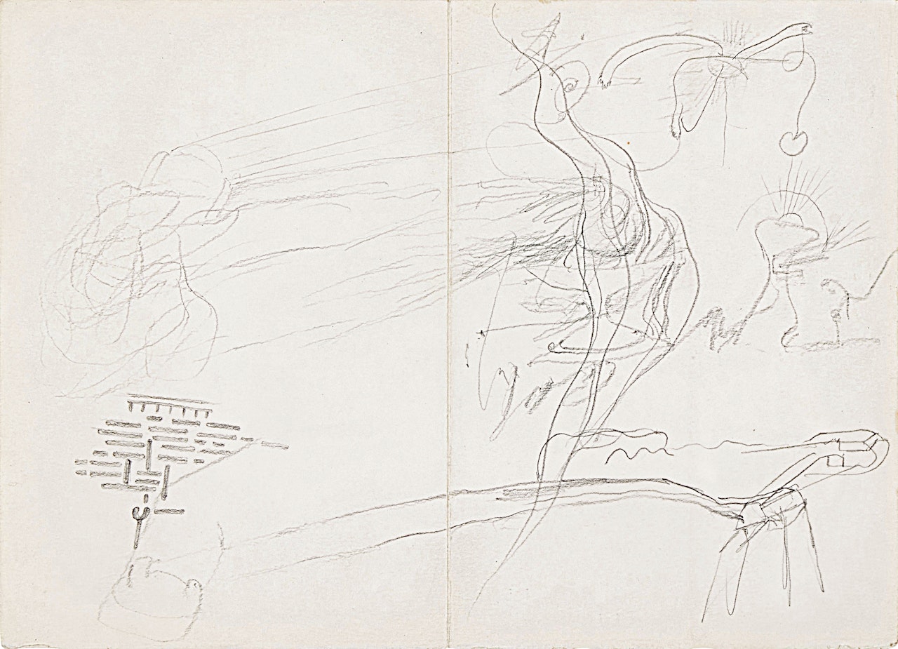 African Drawing No. 6: Seven Palms (from the Leonardo series) by Joseph Beuys