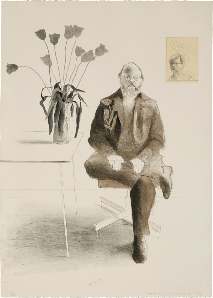 Henry Seated with Tulips, from Friends Series by David Hockney