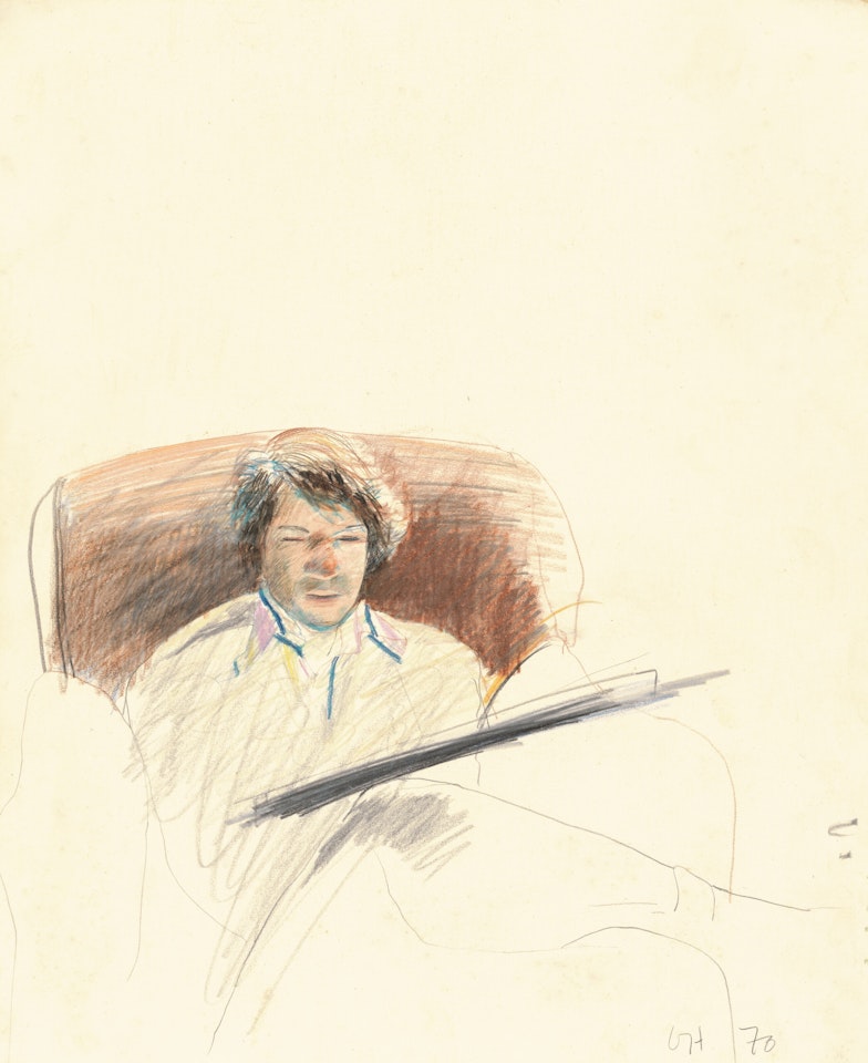 Peter Drawing by David Hockney