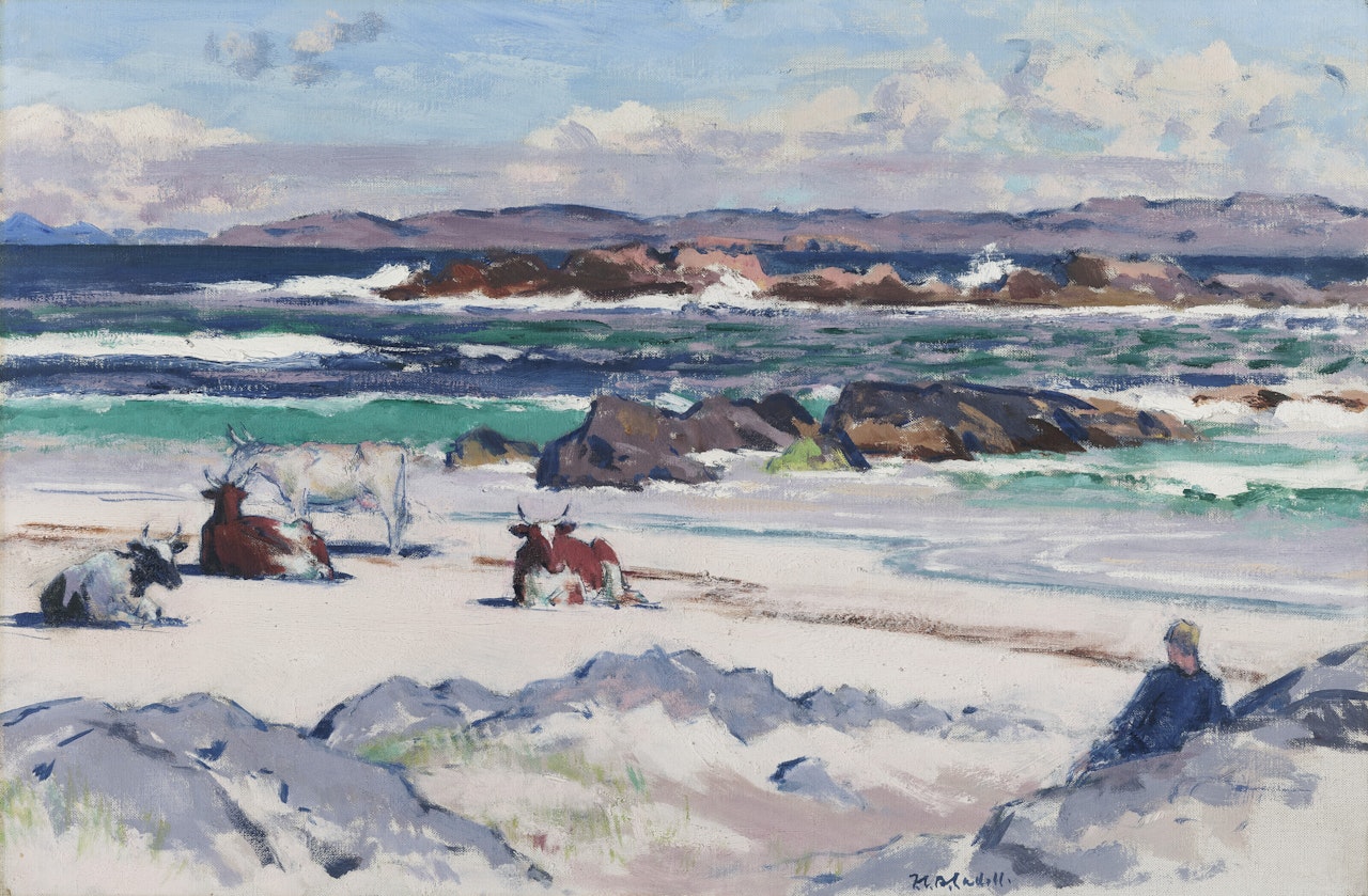 Cattle on the Shore, Iona by Francis Campbell Boileau Cadell