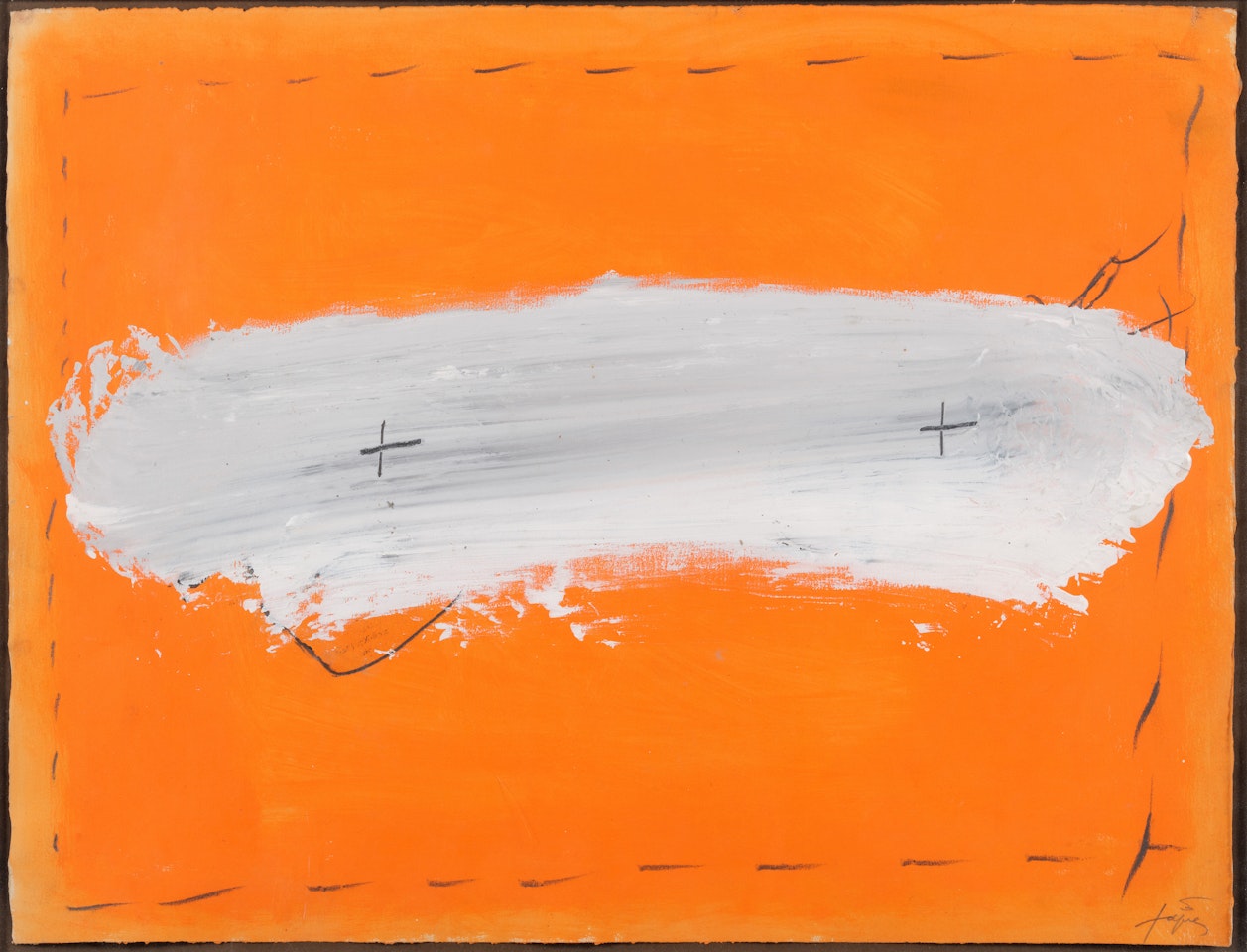 Orange et deux Crois by Antoni Tapies