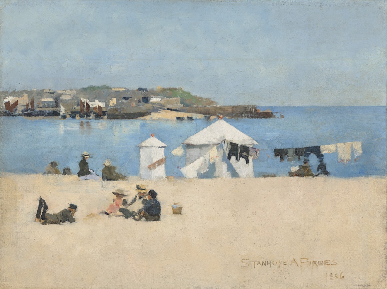 Children on the beach, St. Ives by Stanhope Alexander Forbes