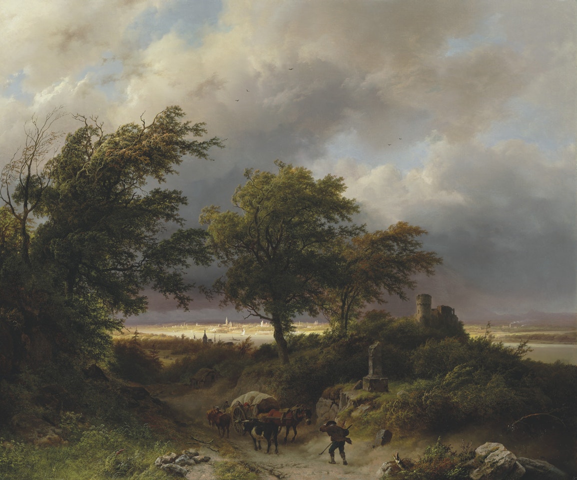 A wooded landscape by Barend Cornelis Koekkoek