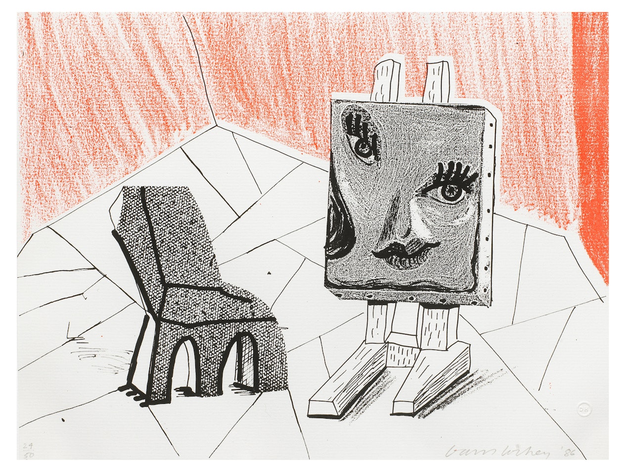 Celia with Chair by David Hockney