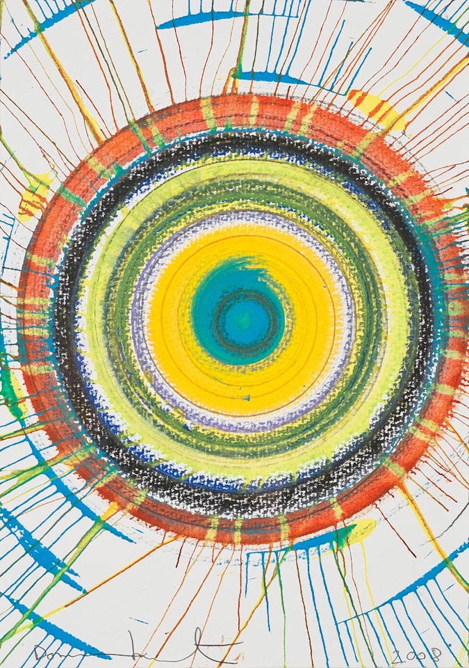 Beautiful Sparkly Waves of Fireballs (Spin Drawing) by Damien Hirst