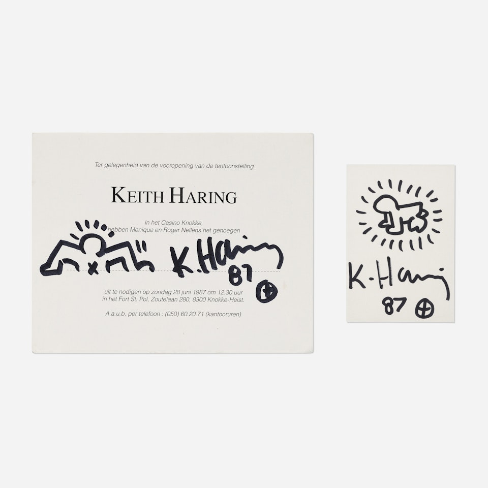 Radiant Baby drawing and invitation card by Keith Haring