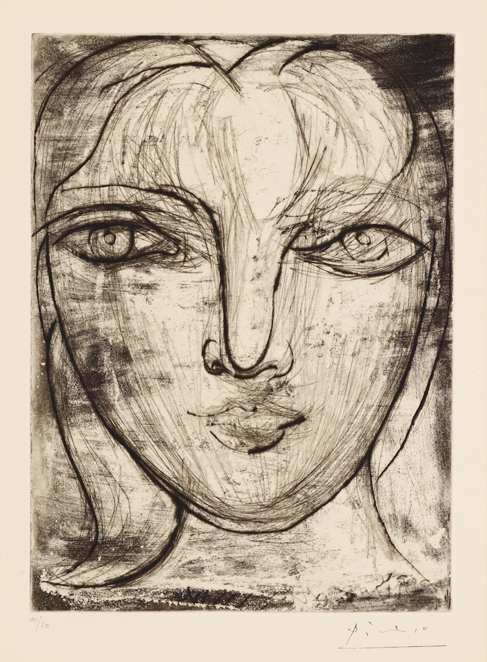 Tête de face (Portrait de Marie-Thérèse de face) by Pablo Picasso