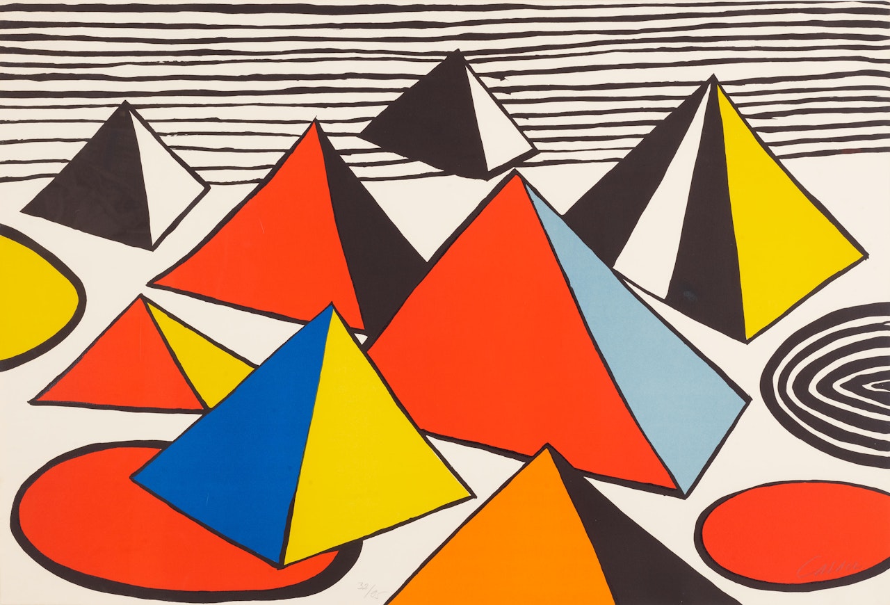 Pyramid with Black Striped Sky by Alexander Calder