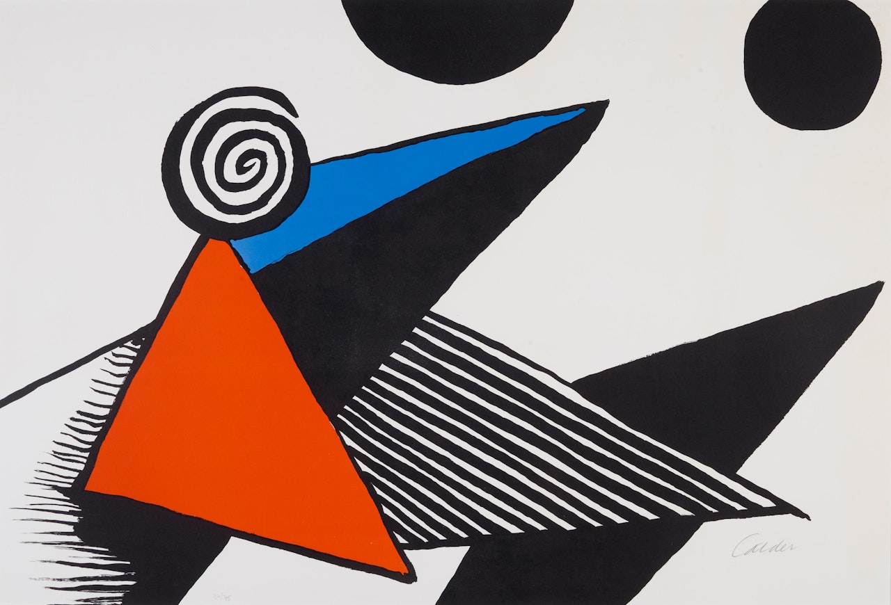 Spiral and Red Triangle by Alexander Calder