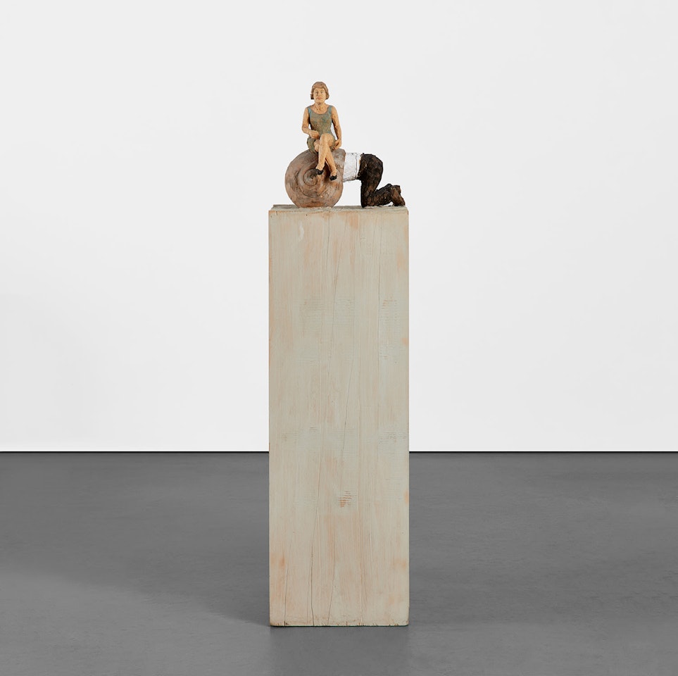 Frau auf Schneckenhaus (Woman Sitting on a Snailshell) by Stephan Balkenhol