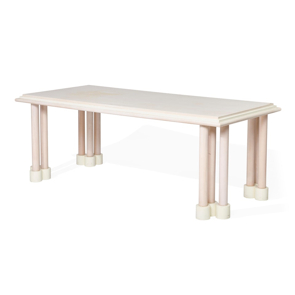 Custom Desk with Columnar Legs by Ettore Sottsass