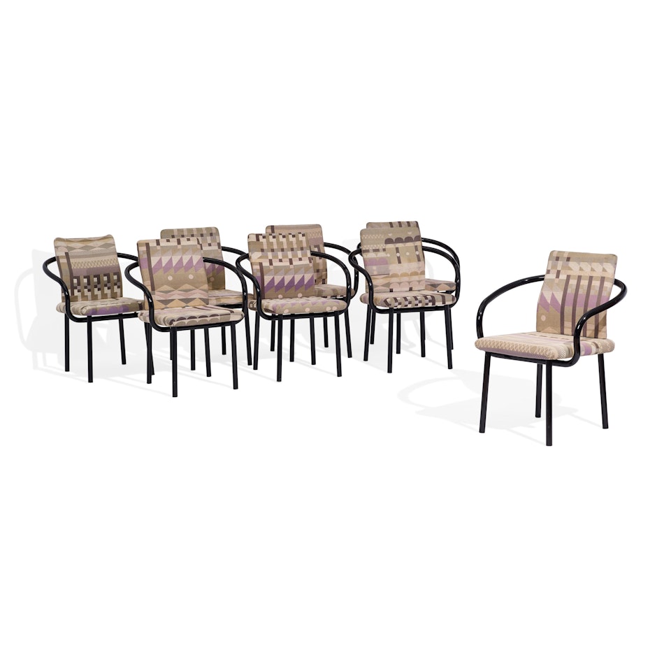 Set of Eight Mandarin Chairs by Ettore Sottsass