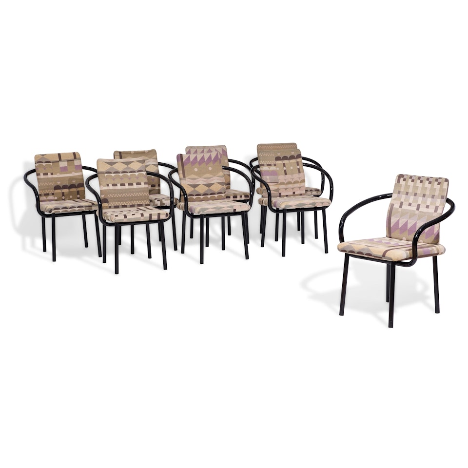 Set of Eight Mandarin Chairs by Ettore Sottsass
