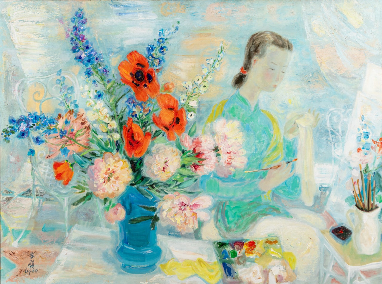 Femme Peignant by Le Pho