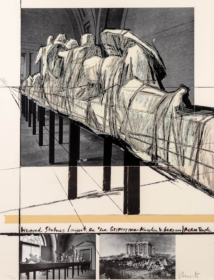 Wrapped Statues (Project for "Der Glyptotek-München", West Germany) Aegina Temple, from Games of the XXIVth Olympiad Seoul by Christo