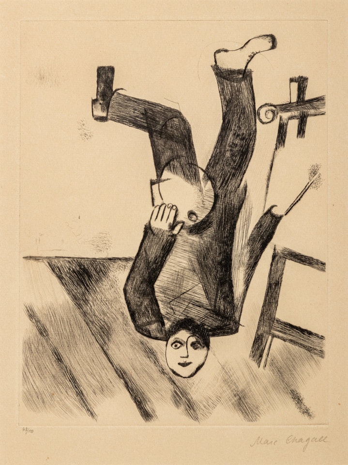 An Der Staffelei (plate 18 from Mein Leben) by Marc Chagall
