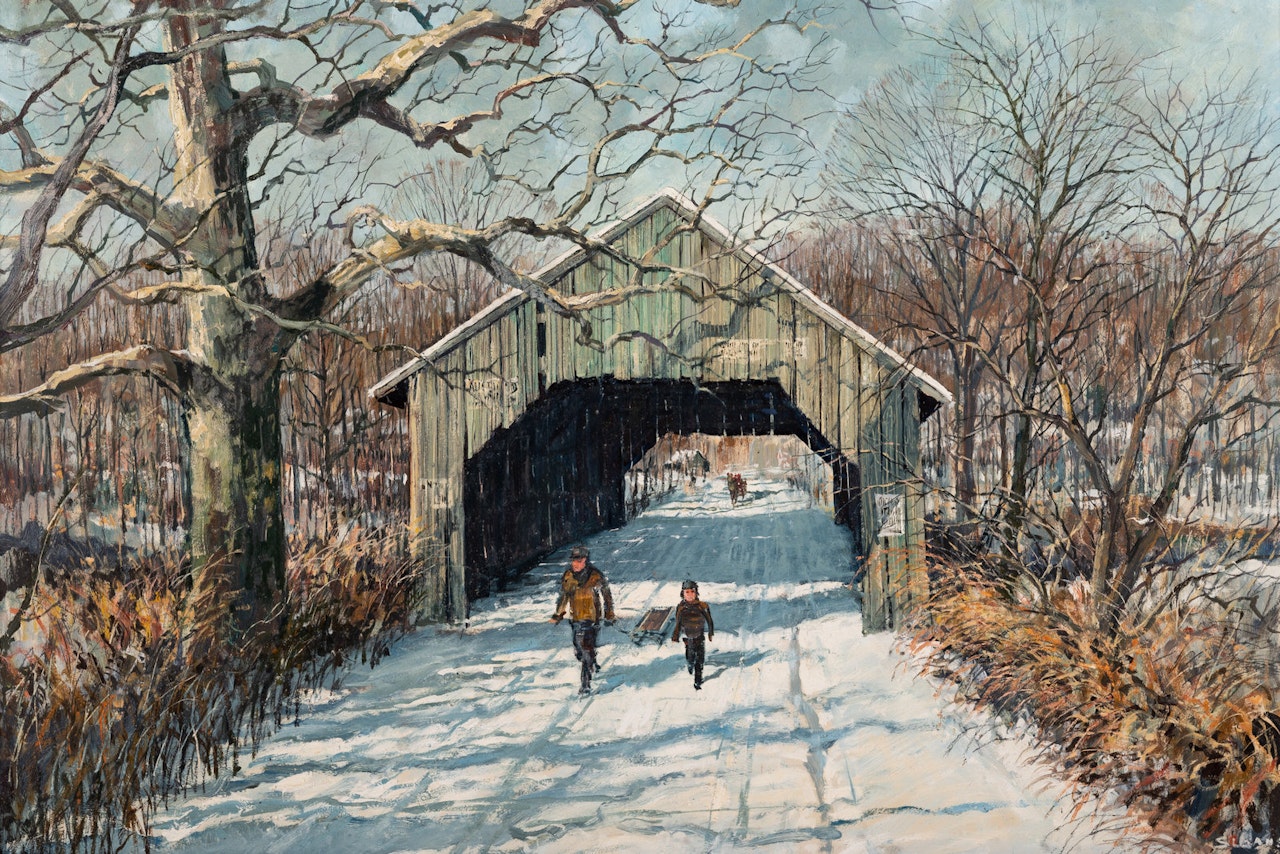 Covered Bridge in Winter by Eric Sloane