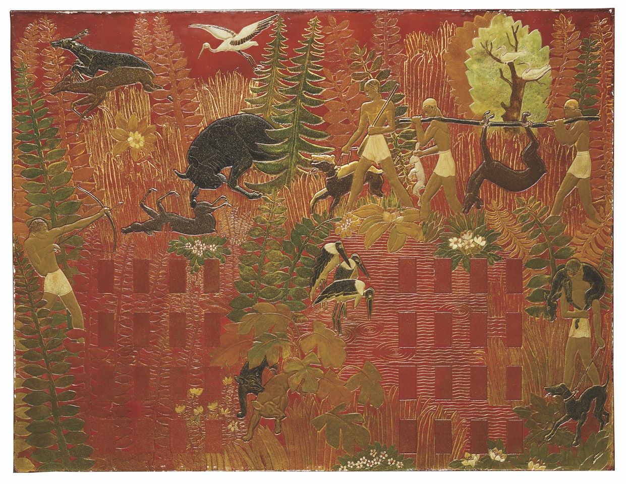 PANNEAU 'LA CHASSE' by Jean Dunand