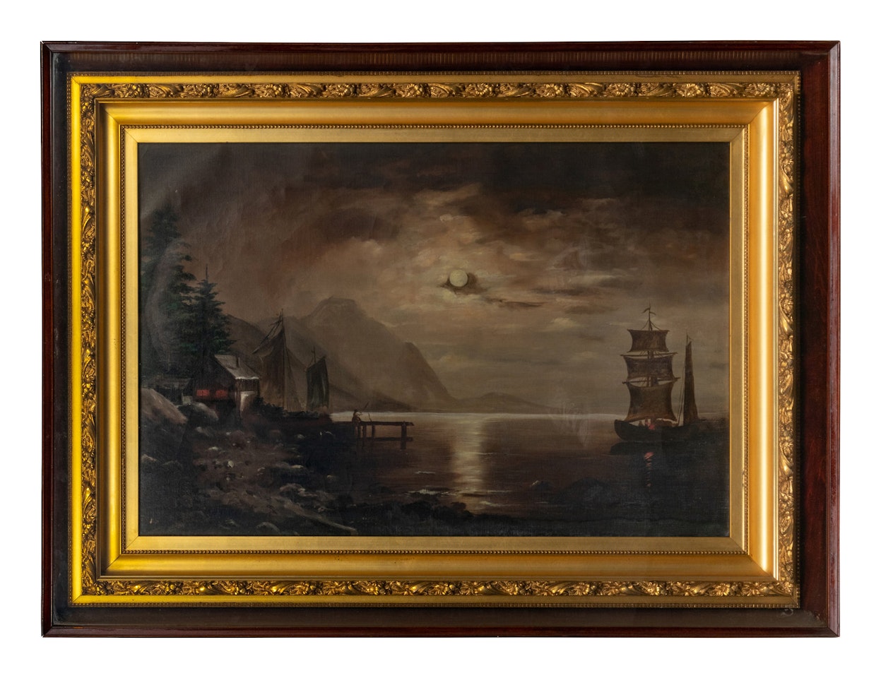 Lake Scene at Dusk by Continental School