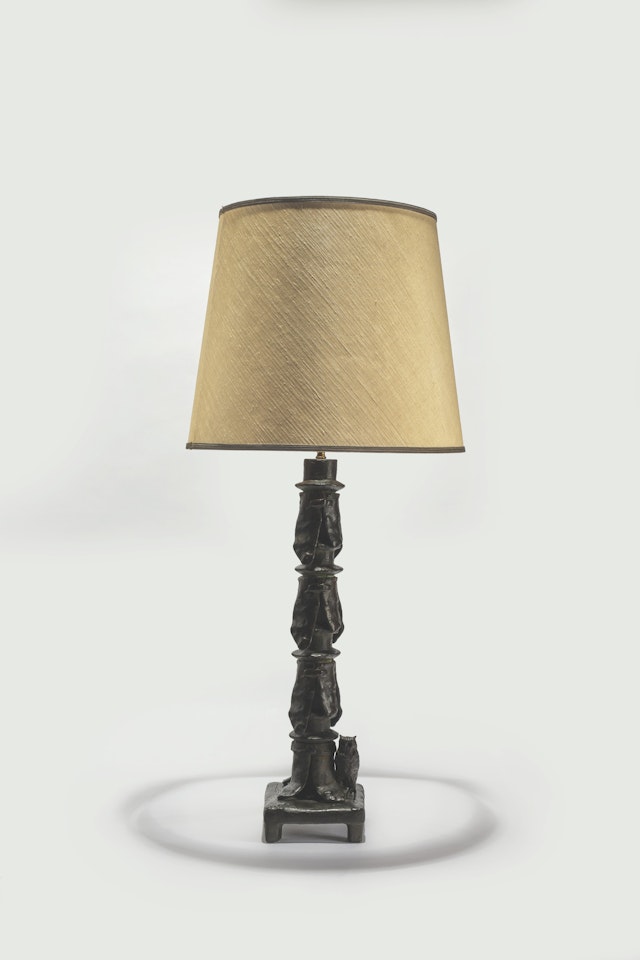 LAMPE ‘COLONNE AUX ANNEAUX ET HIBOU GRAND-DUC’ by Diego Giacometti