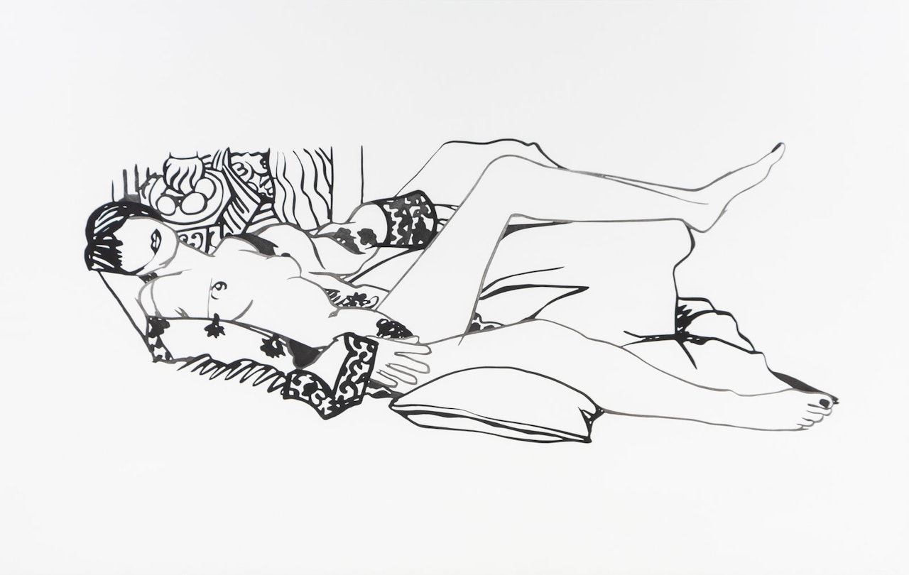 Monica Nude with Purple Robe by Tom Wesselmann