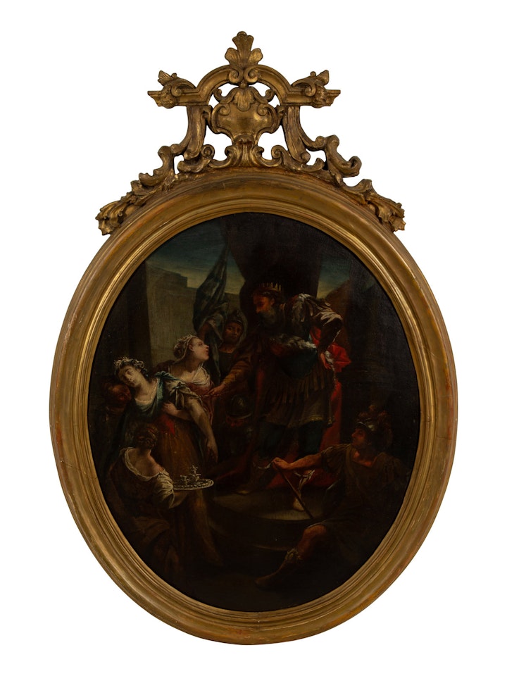 Women and Soldiers on Steps by Italian School