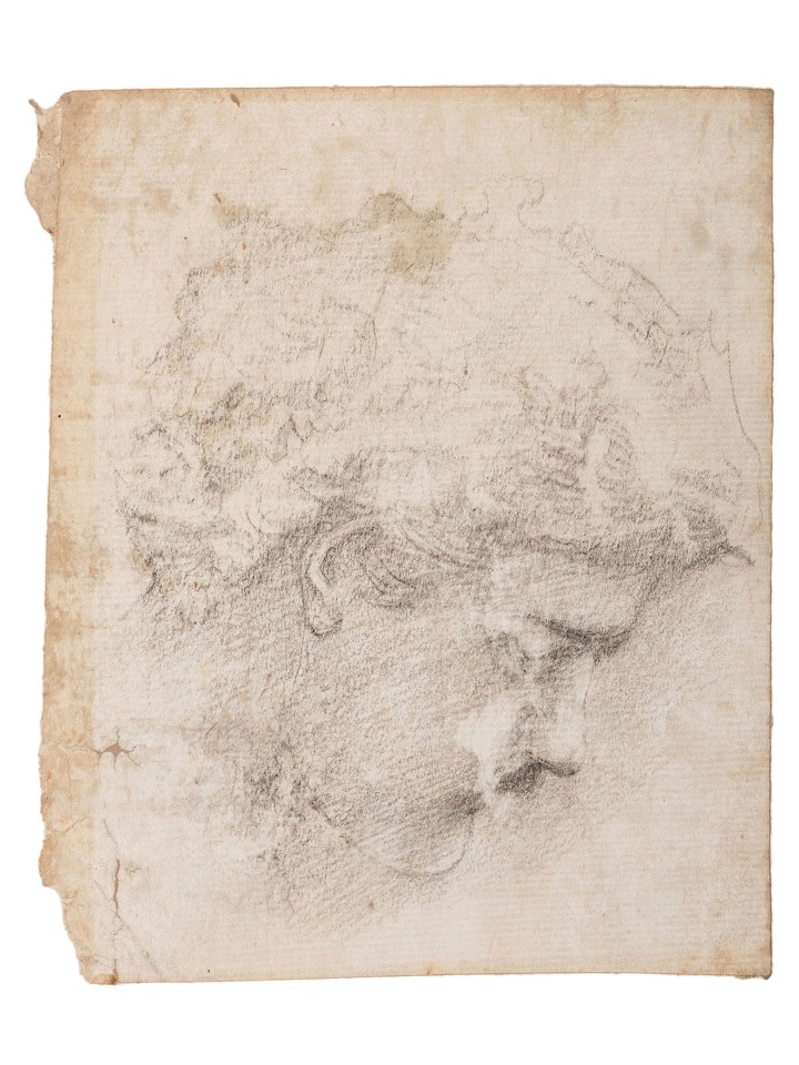 Head Study for the figure of Lancelot in "The Failure of Sir Lancelot" from the "Quest of the Holy Grail" series by Edward Coley Burne-Jones