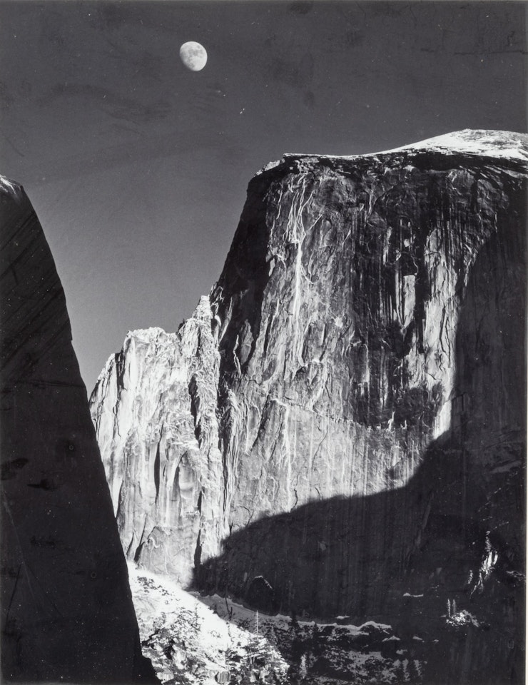 Moon and Half Dome, Yosemite National Park by Ansel Adams