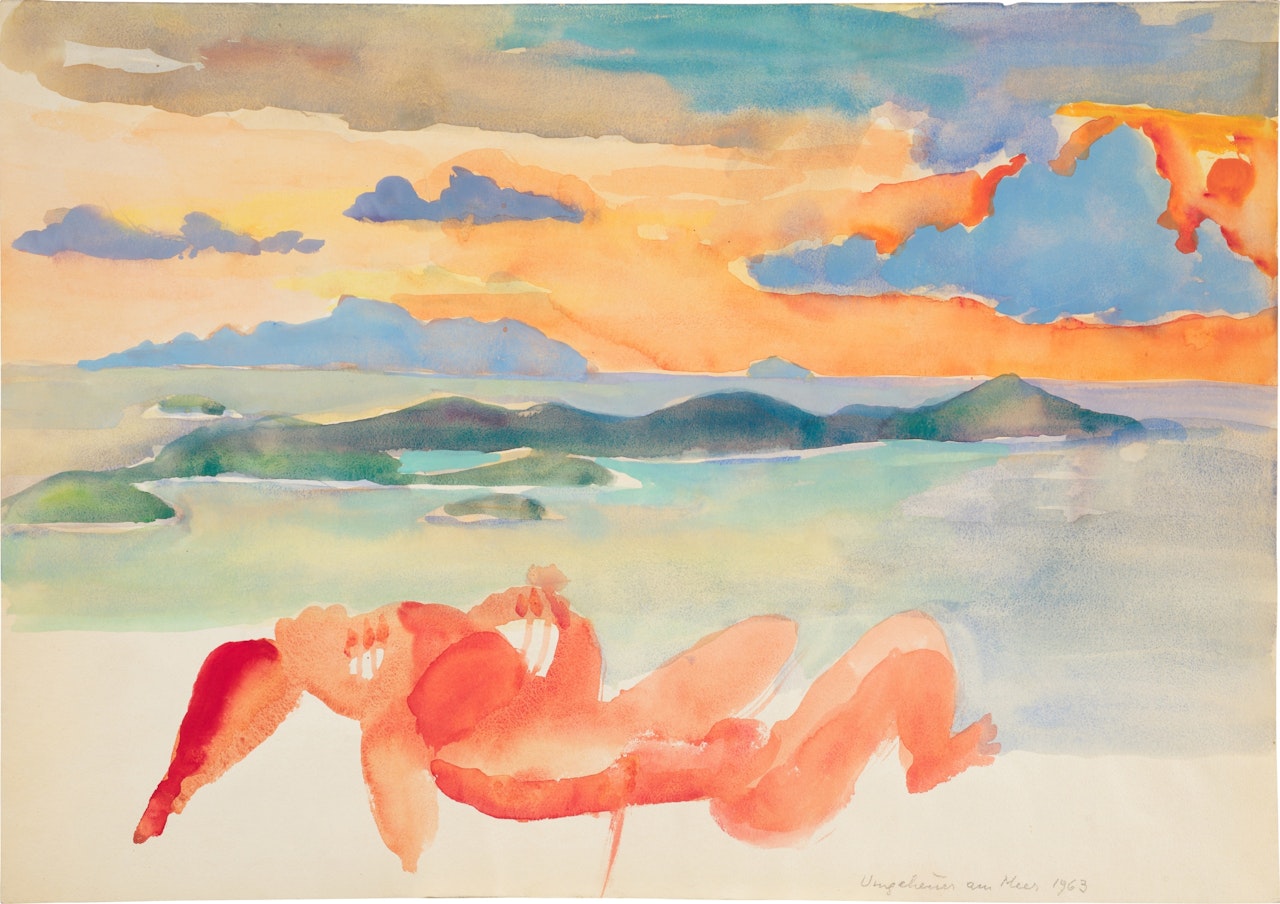 Ungeheuer am Meer by Maria Lassnig