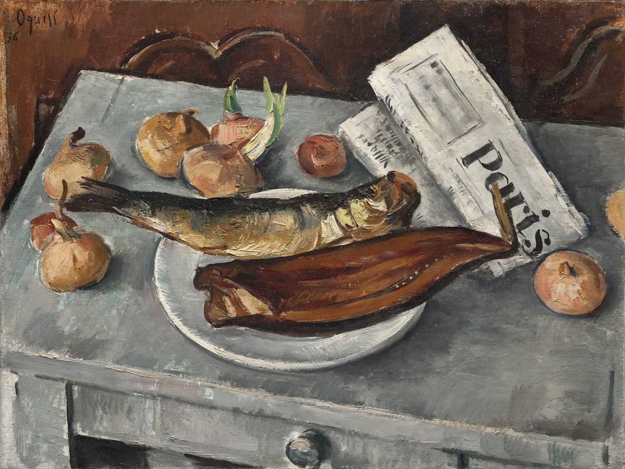 Le Déjeuner aux harengs (recto) ; Nature morte (verso) by Takanori Oguiss