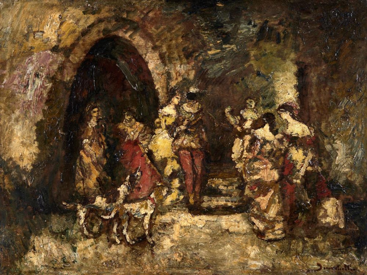 Mascarade by Adolphe Monticelli