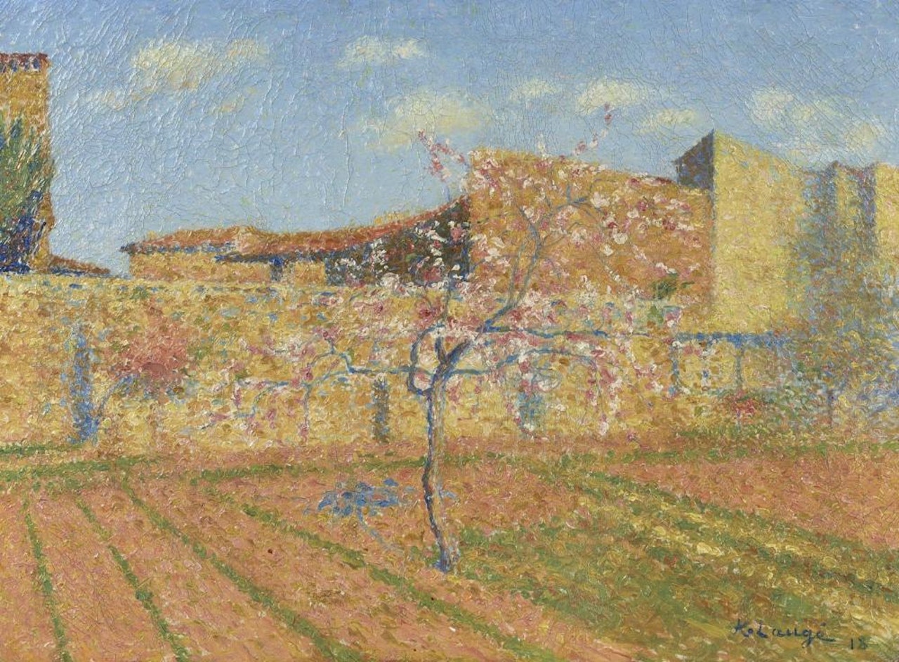 Pommier en fleur dans un verger  by Achille Laugé