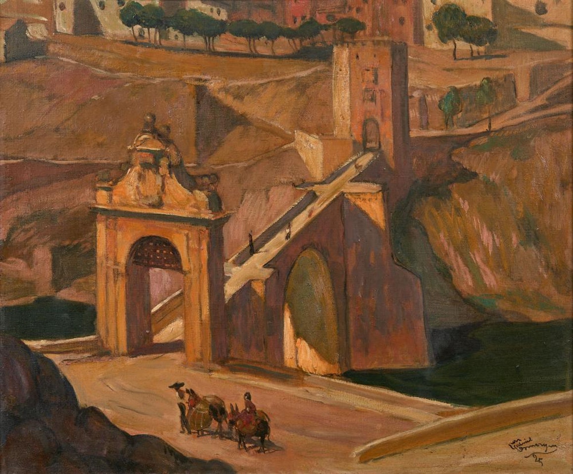 Le pont d'Alcantara à Tolède - 1925 Huile sur toile by Jean Gabriel Domergue