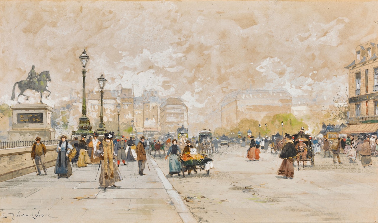 Le Pont Neuf by Eugene Galien-Laloue