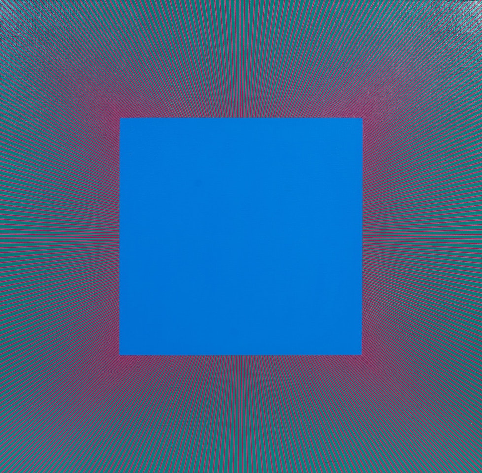 Blue Square with Red & Green by Richard Anuszkiewicz
