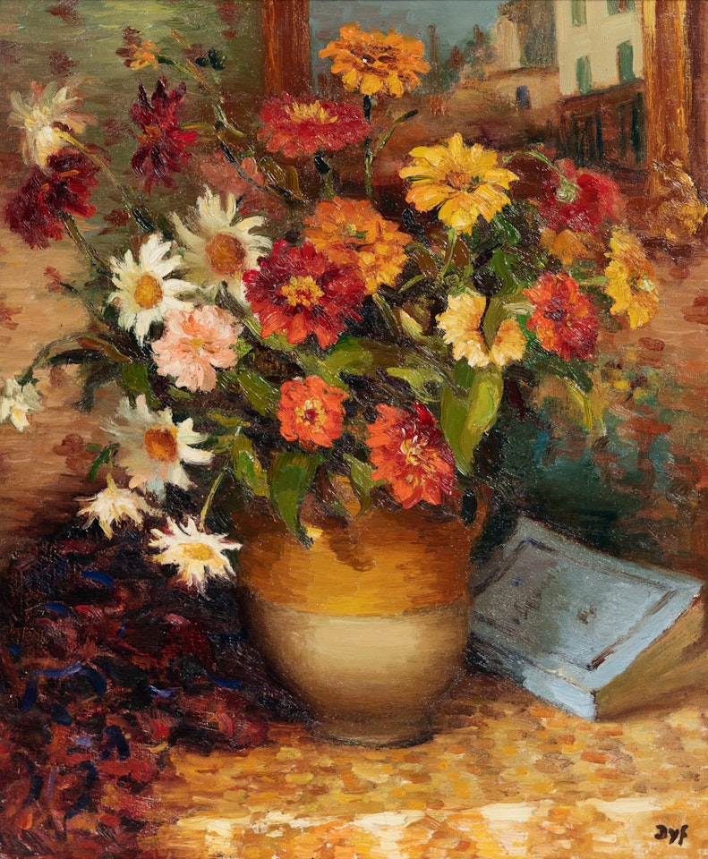 Zinias et anthemis by Marcel Dyf