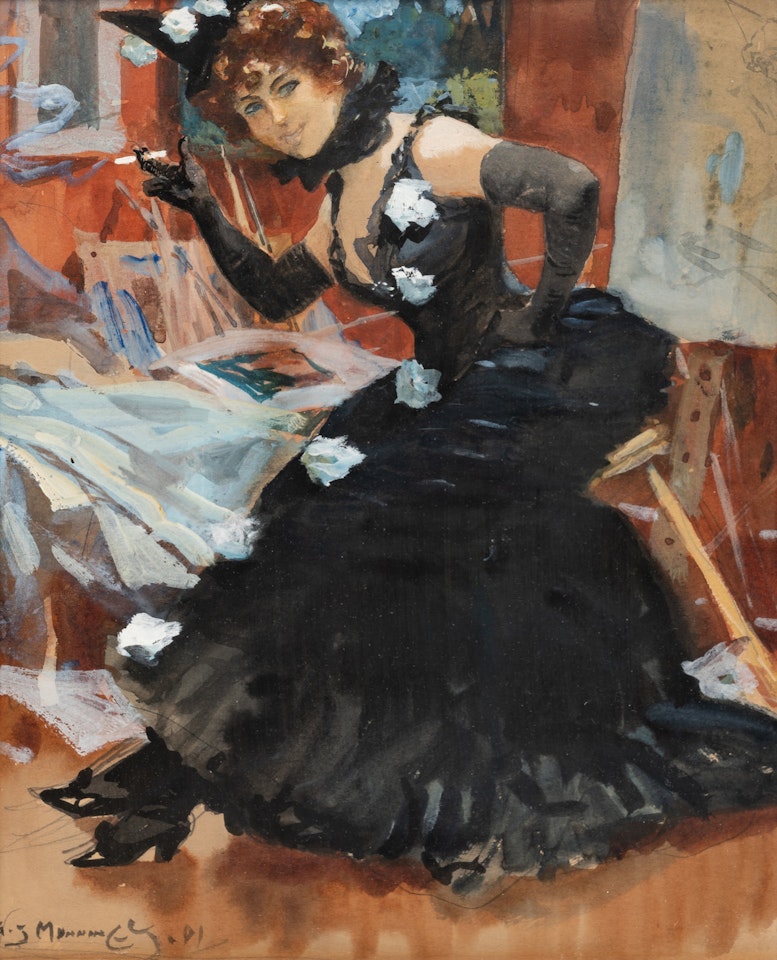 Lady in Black by Alfred James Munnings