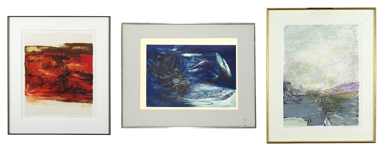 Untitled, 1967; Untitled, 1967; Untitled (Hommage à Nobutaka Shikanai) by Zao Wou-Ki