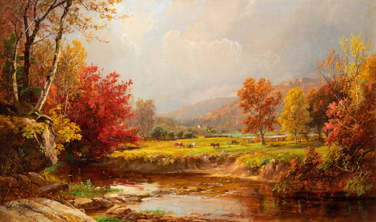 Autumn Meadow Stream by Jasper Francis Cropsey