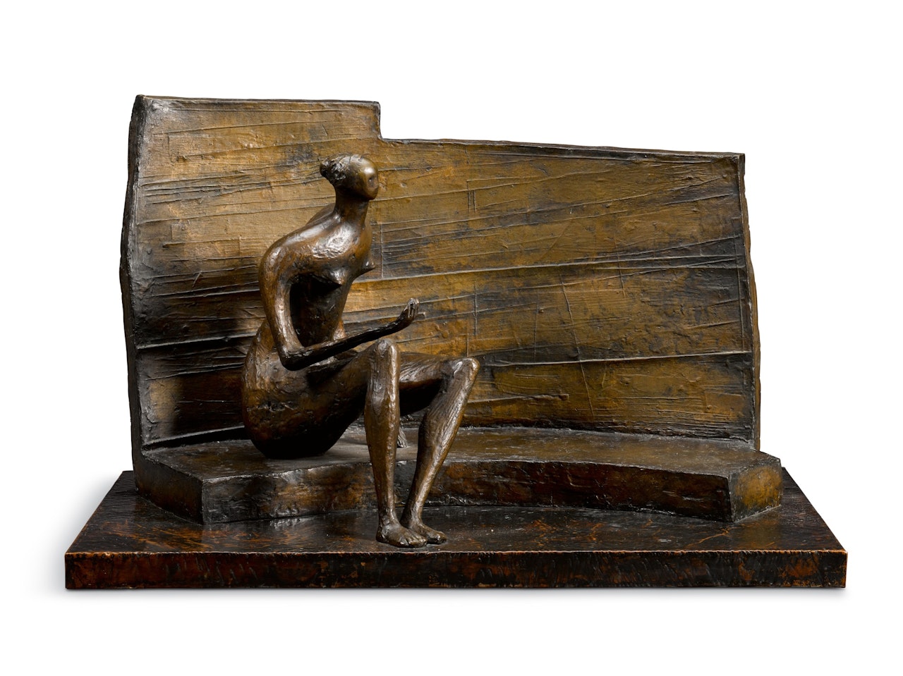 Seated Figure Against Curved Wall by Henry Moore
