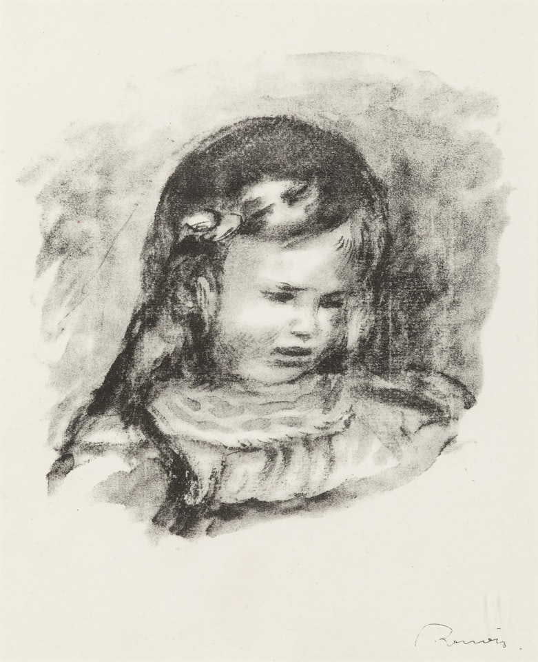 Claude Renoir, la tete baissee by Pierre-Auguste Renoir