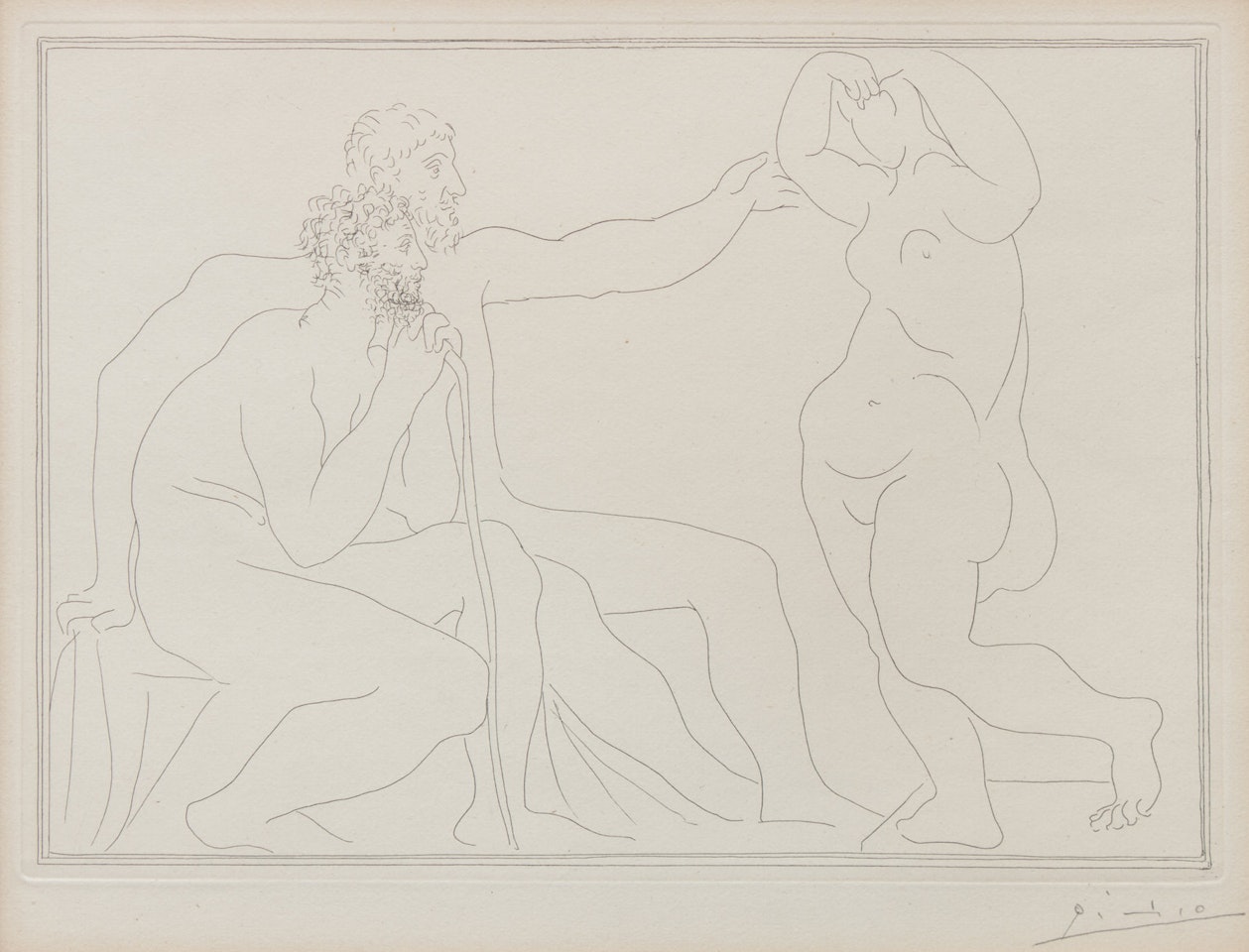 Deux Sculpteurs devant une statue (from La Suite Vollard) by Pablo Picasso