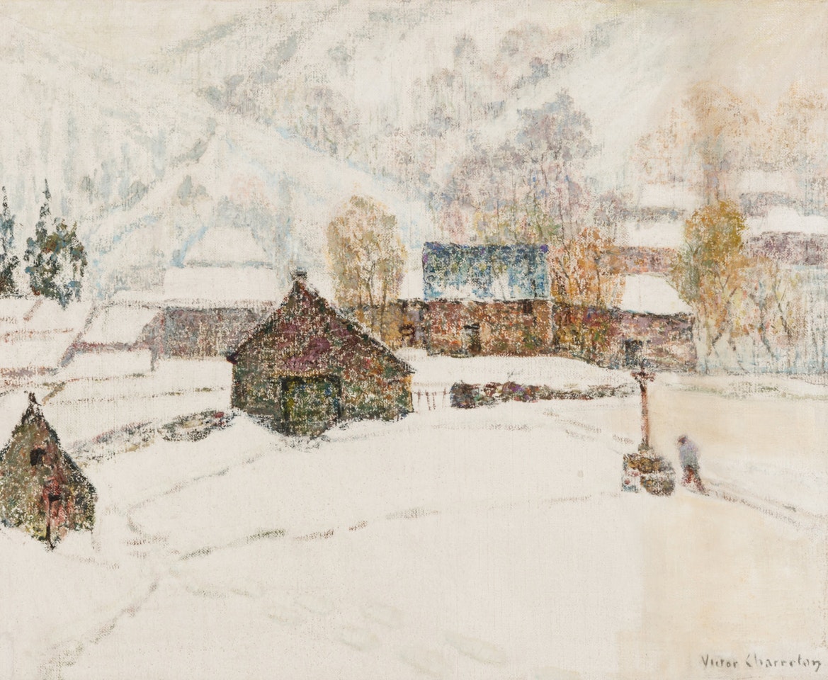 L"Hiver dans le Village by Victor Charreton
