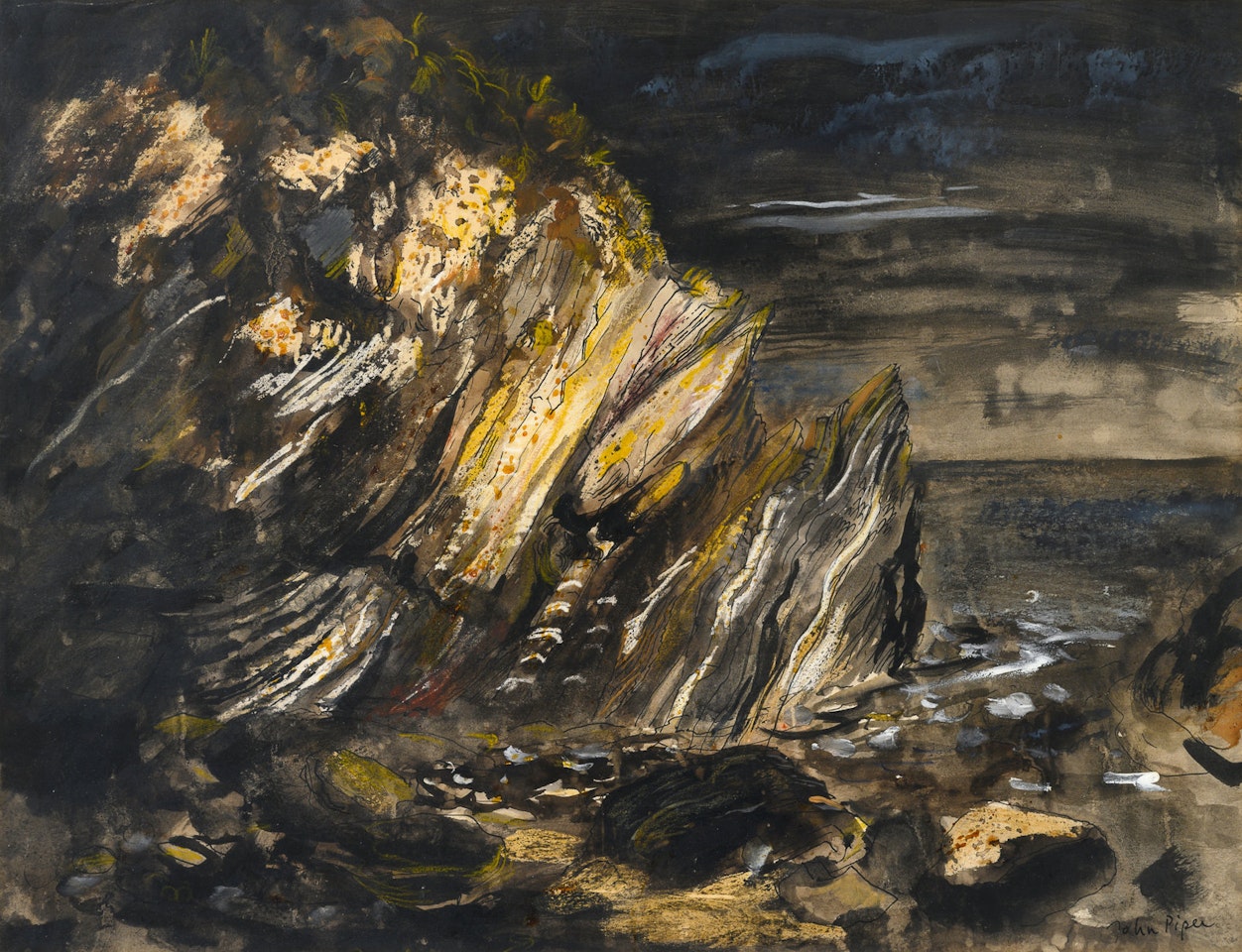 Cliff at Polpero by John Piper
