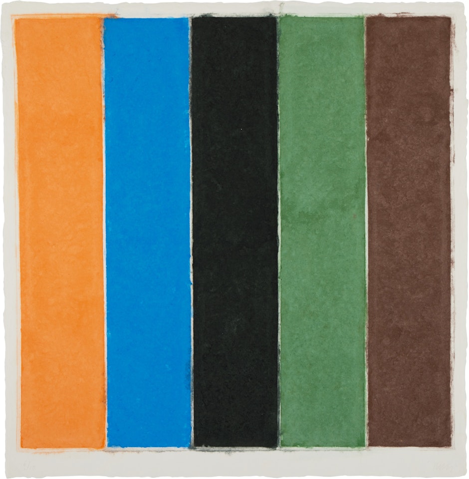 Colored Paper Image XXI (Orange Blue Black Green Brown) by Ellsworth Kelly