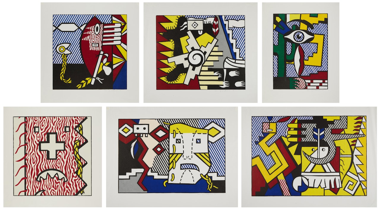 American Indian Theme I-VI by Roy Lichtenstein