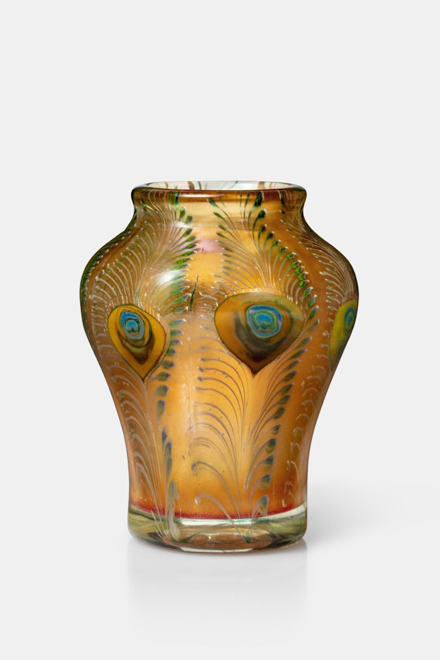 "Peacock" Millefiori Paperweight Vase by Tiffany Studios