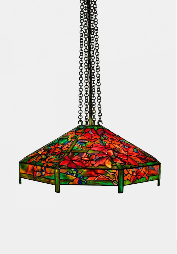 An Important and Rare "Autumn Woodbine" Chandelier by Tiffany Studios