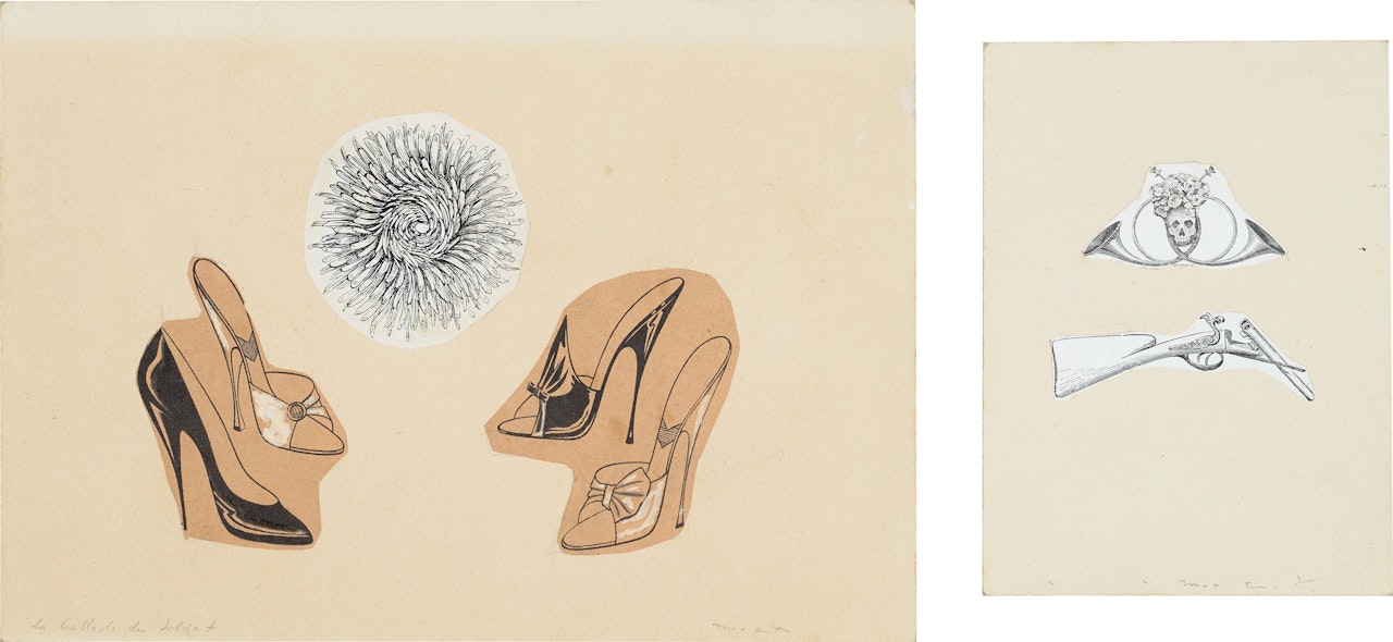 Two works: (i) Et je serai ta belle Hélène; (ii) Chanson by Max Ernst