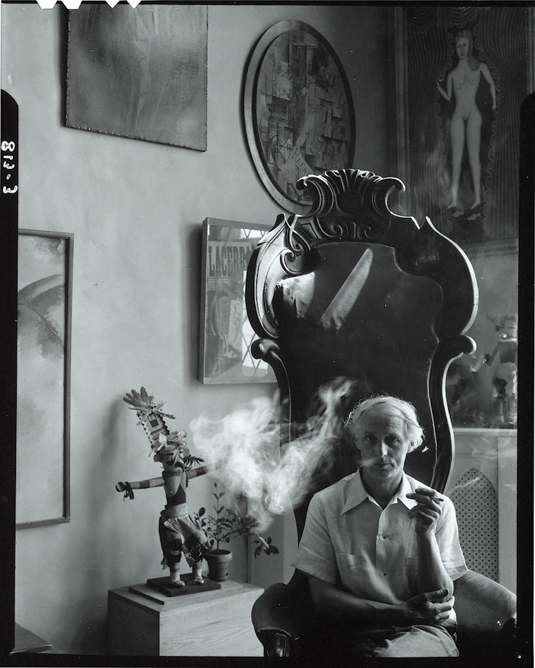 Max Ernst at the Guggenheim Triplex, New York, 18 January 1942 by Arnold Newman